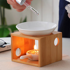 Bamboo Aroma Diffuser and Candle Holder