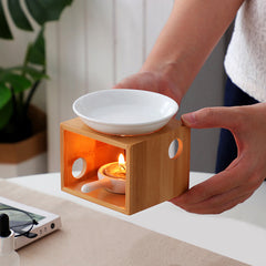 Bamboo Aroma Diffuser and Candle Holder