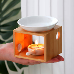 Bamboo Aroma Diffuser and Candle Holder
