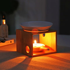 Bamboo Aroma Diffuser and Candle Holder